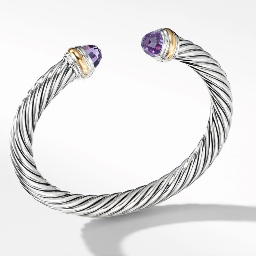 David Yurman 7mm cable bracelet amethyst